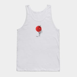 Tropical flower on red circle Tank Top